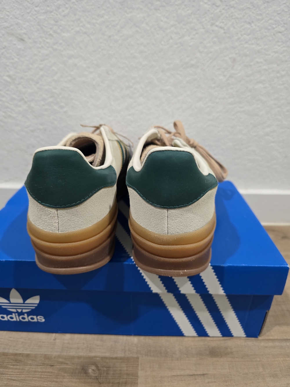 adidas Gazelle Women's Casual Sneakers - Cream & Green - Picture 3 of 9